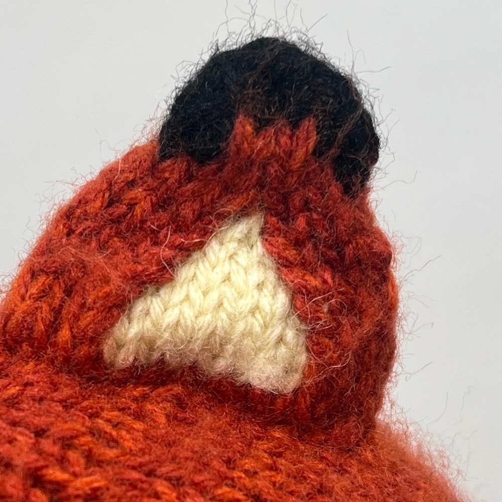 Andes Gifts Knitted Fox Hat with Braids Orange Alpaca Blend Youth Kids Adult - Picture 6 of 7